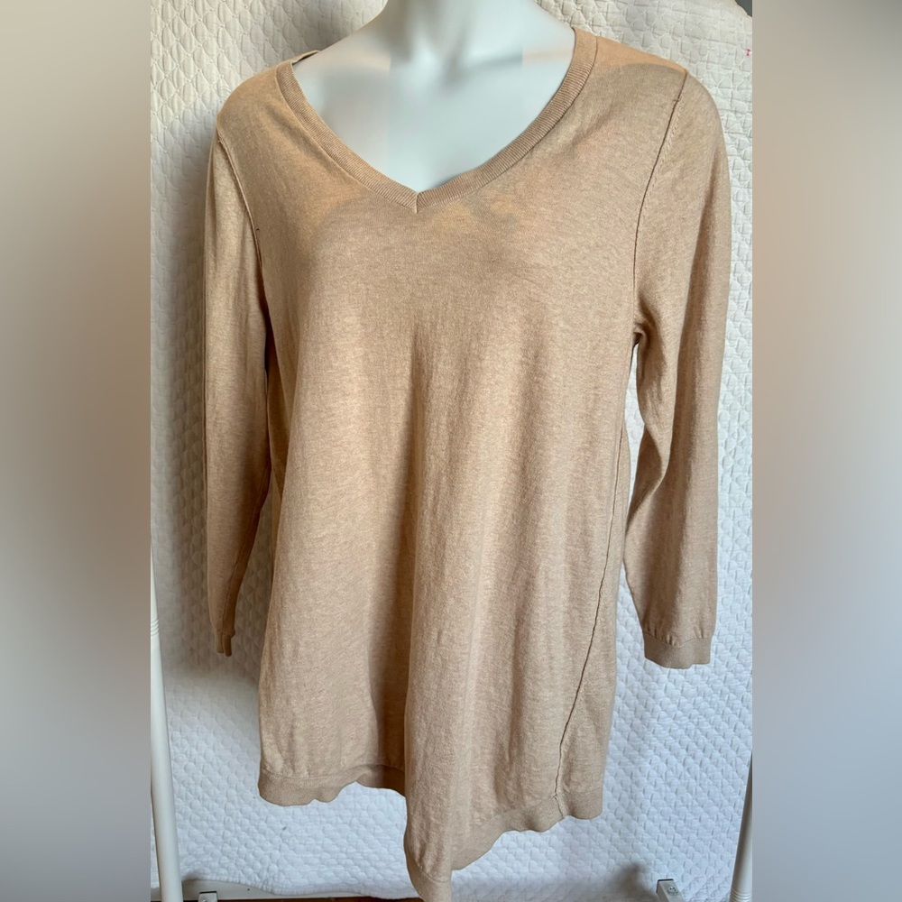 LOGO by Lori Goldstein Tan Sweater 2X